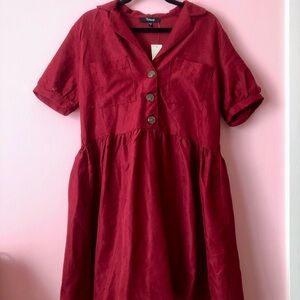 Brand new w/ tags burgundy babydoll dress from Francesca’s